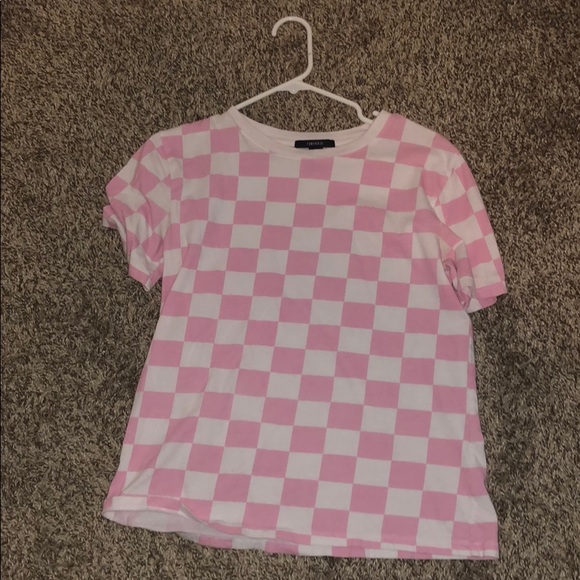 Forever 21 Tops - Pink checkerboard t-shirt Forever 21 Tops - Pink checkerboard t-shirt